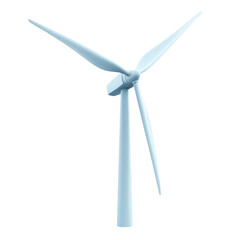 Wind turbine, sustainable energy source, white isolate background. transparent background