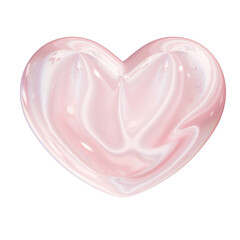 Cute 3D baby pink chrome heart pastel sticker illustration