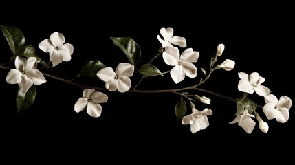 Obraz premium Jasmine branch on black