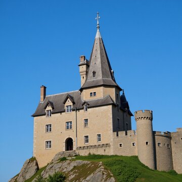 Medieval castle with tall towers