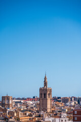 The Valencia Skyline, featuring the bell tower of the cathedral, from the Quart Tower