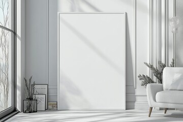 A3 Poster Mockup on White Background created with Generative AI