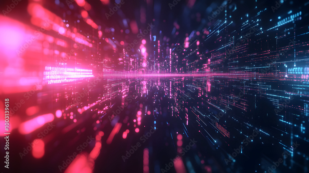 Poster abstract digital data background. art can be used in the description of network abilities, technolog