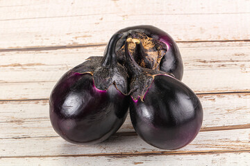 Raw violet and black eggplant