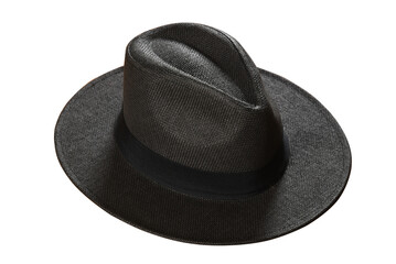 Panama model straw hat, black brim media sun protection mada and beauty