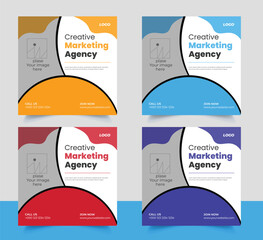 professional simple corporate post banner design and Facebook post template