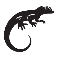 Obraz premium Lizard silhouette vector