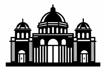 Architecture building icon silhouette black Vector art illustration 