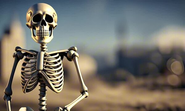 3d skeleton cartoon character mascot digital art