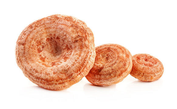 Saffron milk caps (Lactarius deliciosus) isolated on a white background