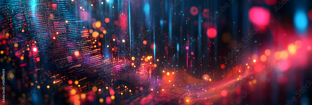 Poster abstract digital data background. can be used in the description of network abilities, technological