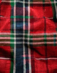 Red and green plaid fabric