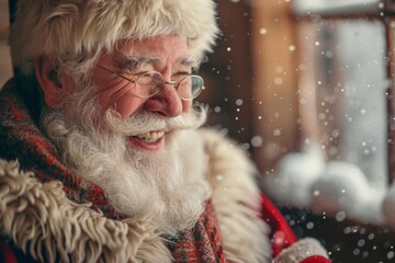 Santa Claus Heartily Laughing While Delivering Presents