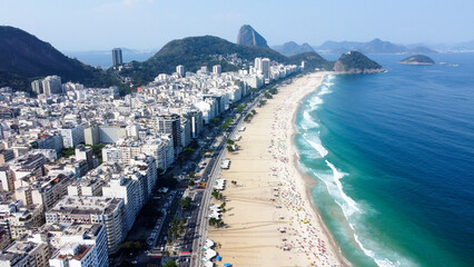 Visão aérea da praia de copacabana, rio de janeiro, RJ, brasil