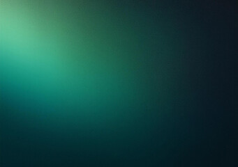 Obraz premium Dark green glowing gradient background, grainy texture effect dark, copy space