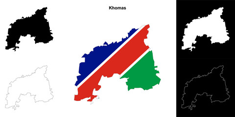 Fototapeta premium Khomas region outline map set