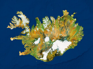 A blank map of Iceland ready to be used