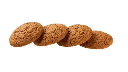 Oatmeal cookies. Round oatmeal cookies isolated on white background.
