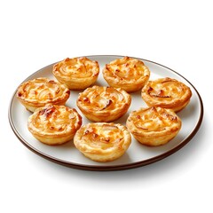 Delicious portuguese egg tarts on a plate perfect for dessert lovers