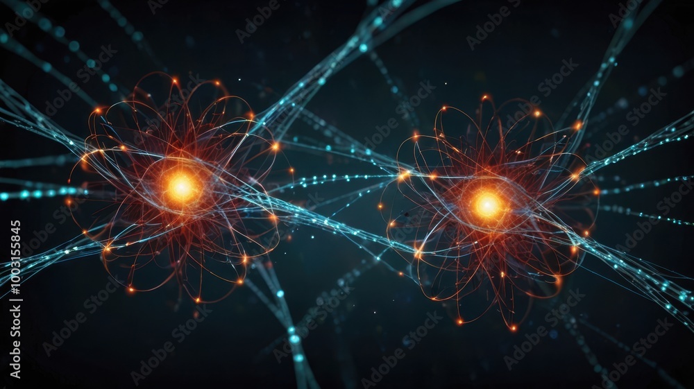 Poster exploring quantum entanglement the mysterious connections between particles