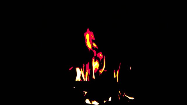 Flame of the domestic fire, posterization