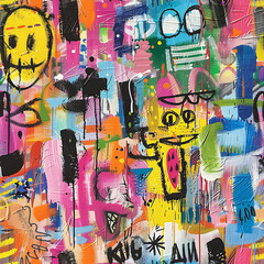 graffiti on wall, seamless tile