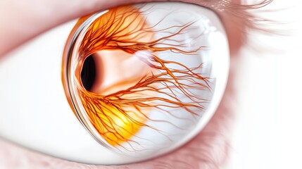 Obraz premium A detailed cross-section view of the eye during laser vision correction, showing how the laser reshapes the cornea to fix nearsightedness or astigmatism.