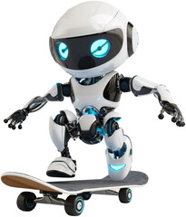 Futuristic AI Robot Skateboarding - Cutting-edge Tech and Fun
