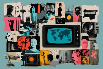 Fototapeta premium World Television Day. Television is a symbol of communication and globalization.