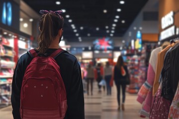 World Shopping Day. Illustration about shopaholism. People buy everything they see. A crowd of people with bags go shopping on sales night.
