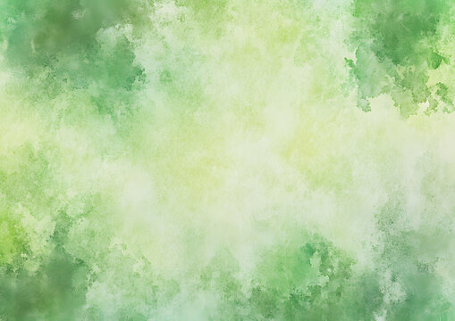 Fototapeta Abstract green pastel watercolor stains background on watercolor paper textured for design templates invitation card