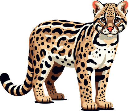 Ilustra&ccedil;&atilde;o vetorial de Jaguatirica (Leopardus pardalis)