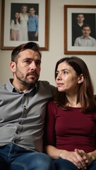 Obraz premium Tumultuous marital disputes leave couple disheartened and mired in trust issues love complications and emotional distress