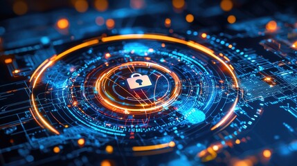 Digital Lock Symbolizing Cybersecurity and Data Protection