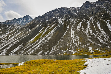 Flüela, Flüelapass, Schottensee, Bergsee, Alpen, Passhöhe, Passstrasse, Bergstrasse, Wanderweg,...