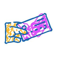 business cards exchange doodle icon sketch vector. business cards exchange sign. isolated symbol illustration