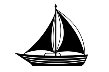 Illustration of a Sailing Sailboat 