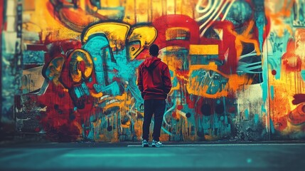 Fototapeta premium Vibrant hip-hop album cover