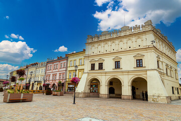 Medieval  historical center in Jaroslaw city, Poland.