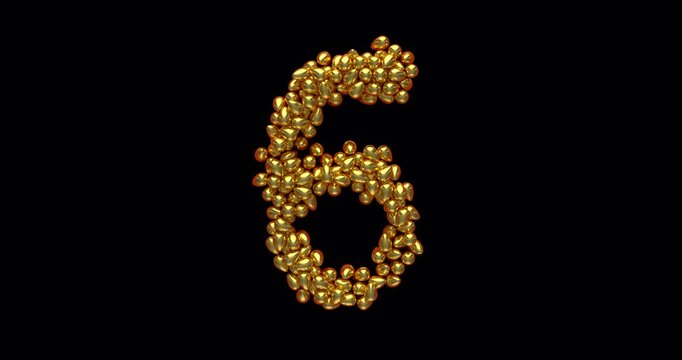 A countdown animation from 10 to 0 with shiny gold Easter eggs on a transparent alpha channel