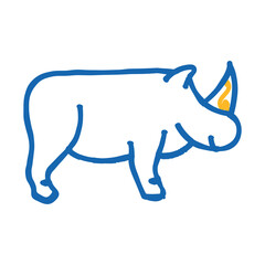 rhinoceros animal doodle icon sketch vector. rhinoceros animal sign. isolated symbol illustration