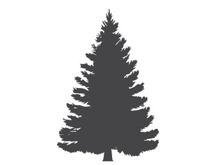 fir tree silhouette. Christmas tree. Christmas, New Year and nature design element. isolated vector image in simple style