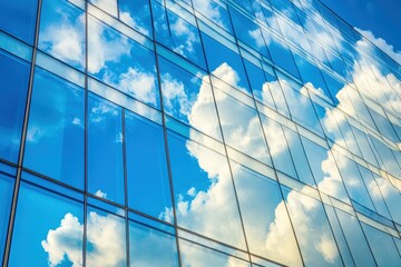 Fototapeta premium A building with a cloudy sky in the background. The sky is blue and the clouds are white