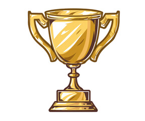 Trophy cup. Winner award isolated on transparent background.