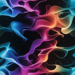 Obraz premium Seamless abstract liquid shapes with vibrant fluid elements, flowing colorful ribbons, and dynamic motion for futuristic digital backgrounds, artistic designs, and immersive visuals.