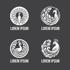 Peacock Silhouette Vector Art Illustration Design