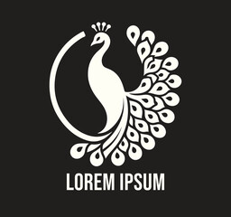 Peacock Silhouette Vector Art Illustration Design