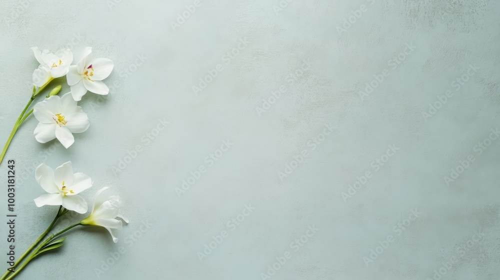 Poster elegant white orchids are displayed beautifully on a subtle calming backdrop