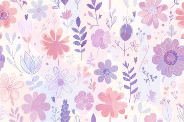 A colorful floral pattern with a white background