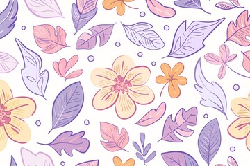 A floral pattern with pink and blue flowers